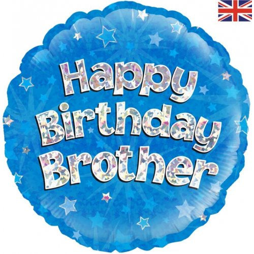 Happy Birthday Brother Blue 18"(45cm) Foil Balloon