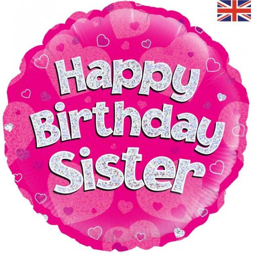 Happy Birthday Sister Pink 18"(45cm) Foil Balloon