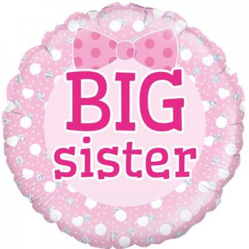 Big Sister Pink Bow 18"(45cm) Foil Balloon