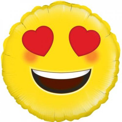 Emoji Heart Eyes Foil Balloon 18"(45cm)