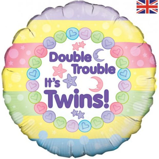 Double Trouble Twins Round Foil Balloon 18" (45cm)