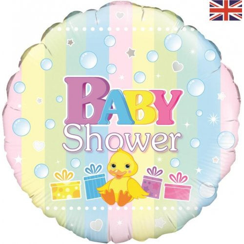 Baby Shower Duck Round Foil Balloon 18"(45cm)