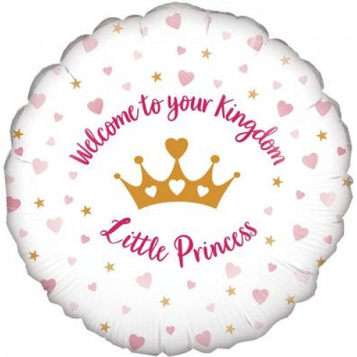 Foil Balloon 18"(45cm) Welcome Little Princess Round P1