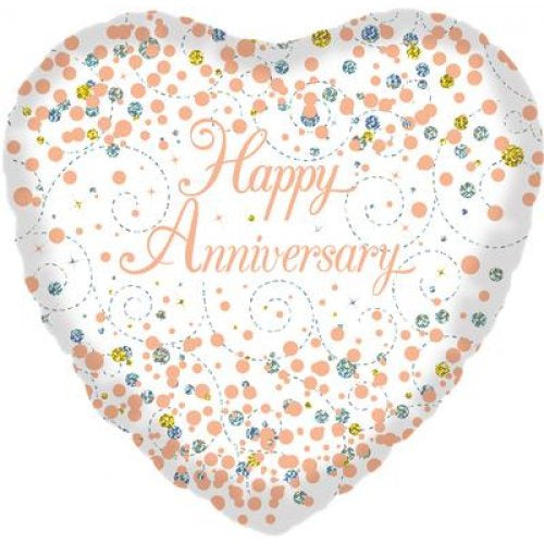 Sparkling Fizz Rose Gold Anniversary Heart P1