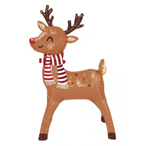 Foil Balloon Standing Airz Reindeer 100cm Shape
