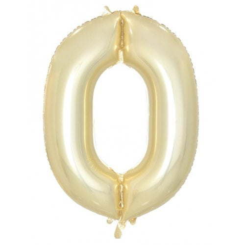 34inch Decrotex Foil Balloon Number Luxe Gold #0