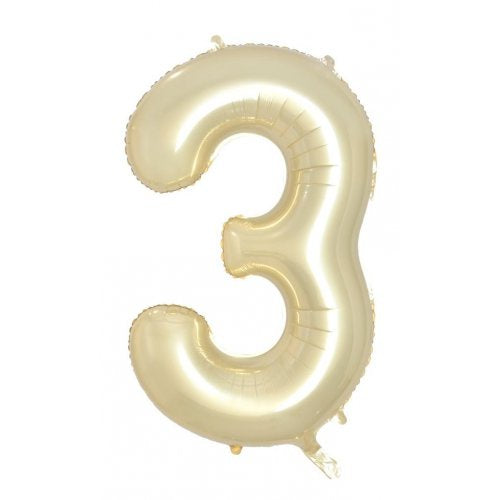 34inch Decrotex Foil Balloon Number Luxe Gold #3