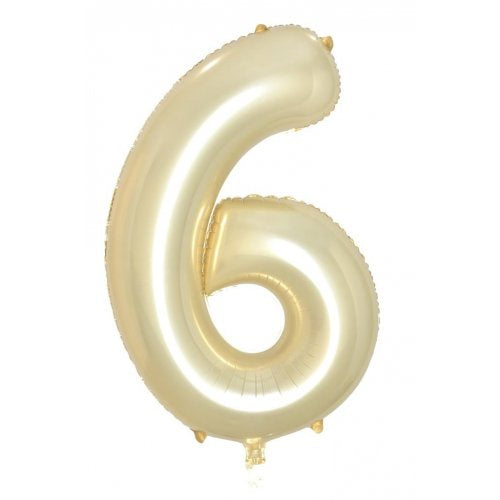 34inch Decrotex Foil Balloon Number Luxe Gold #6