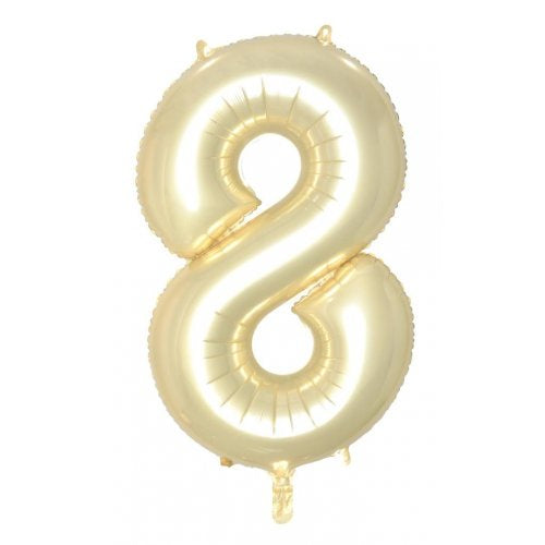 34inch Decrotex Foil Balloon Number Luxe Gold #8