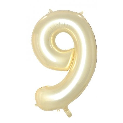 34inch Decrotex Foil Balloon Number Luxe Gold #9