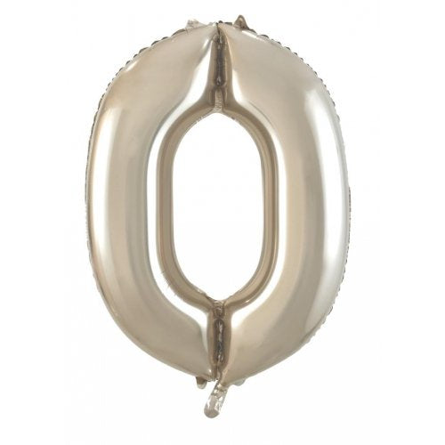 34inch Decrotex Foil Balloon Number Champagne #0