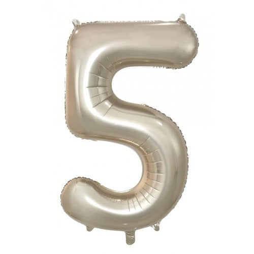 34inch Decrotex Foil Balloon Number Champagne #5