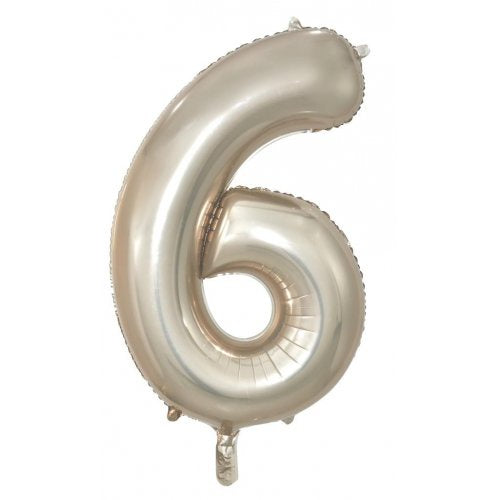 34inch Decrotex Foil Balloon Number Champagne #6