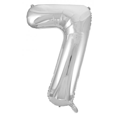 34inch Decrotex Foil Balloon Number Silver #7 Foil Balloon