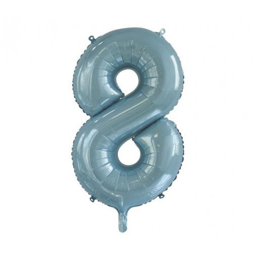 34inch Decrotex Foil Balloon Number Light Blue #8 Foil Balloon