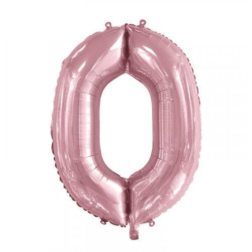 34inch Decrotex Foil Balloon Numeral Light Pink #0 Shaped P1