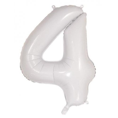 34inch Decrotex Foil Balloon Number White #4 Foil Balloon
