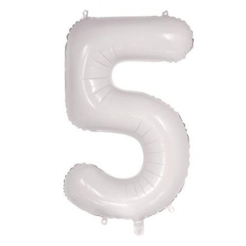 34inch Decrotex Foil Balloon Number White #5 Foil Balloon