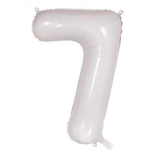 34inch Decrotex Foil Balloon Number White #7 Foil Balloon