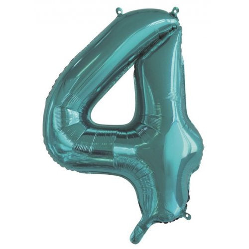 34inch Decrotex Foil Balloon Number Teal #4 Foil Balloon