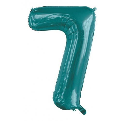 34inch Decrotex Foil Balloon Number Teal #7 Foil Balloon