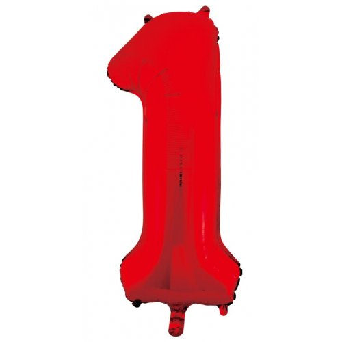 34inch Decrotex Foil Balloon Number Red #1 Foil Balloon