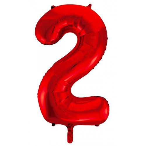 34inch Decrotex Foil Balloon Number Red #2 Shaped P1