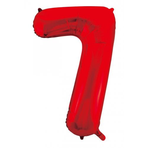 34inch Decrotex Foil Balloon Number Red #7 Foil Balloon