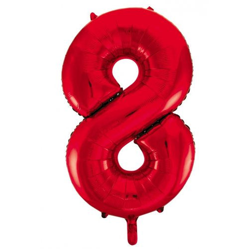 34inch Decrotex Foil Balloon Number Red #8 Foil Balloon