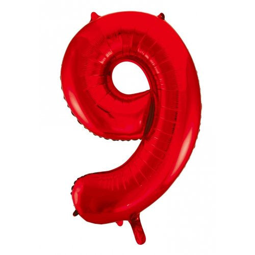 34inch Decrotex Foil Balloon Number Red #9 Foil Balloon