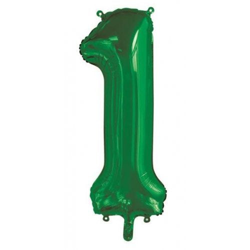 34inch Decrotex Foil Balloon Number Green #1 Foil Balloon