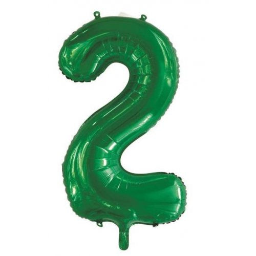 34inch Decrotex Foil Balloon Number Green #2 Shaped P1