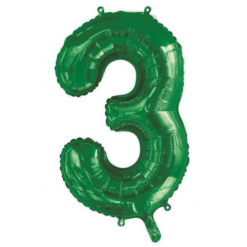34inch Decrotex Foil Balloon Number Green #3 Foil Balloon