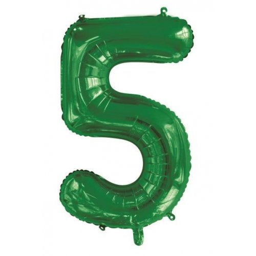 34inch Decrotex Foil Balloon Number Green #5 Foil Balloon