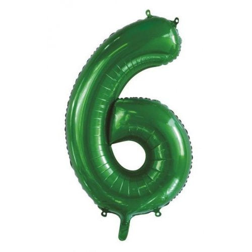 34inch Decrotex Foil Balloon Number Green #6 Foil Balloon