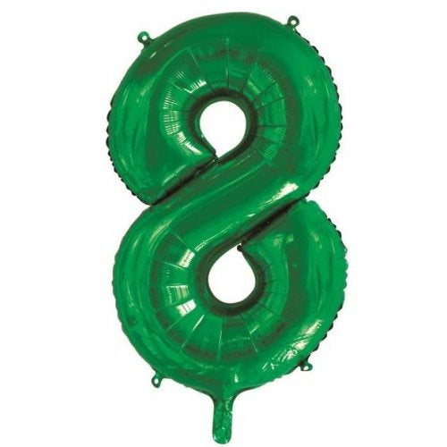 34inch Decrotex Foil Balloon Number Green #8 Foil Balloon