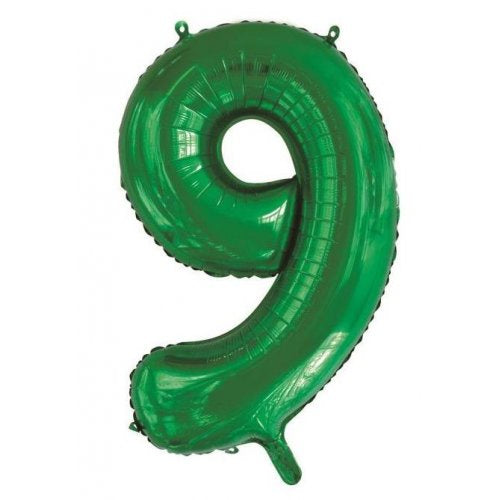 34inch Decrotex Foil Balloon Number Green #9 Foil Balloon