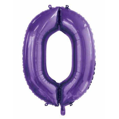 34inch Decrotex Foil Balloon Number Purple #0 Foil Balloon