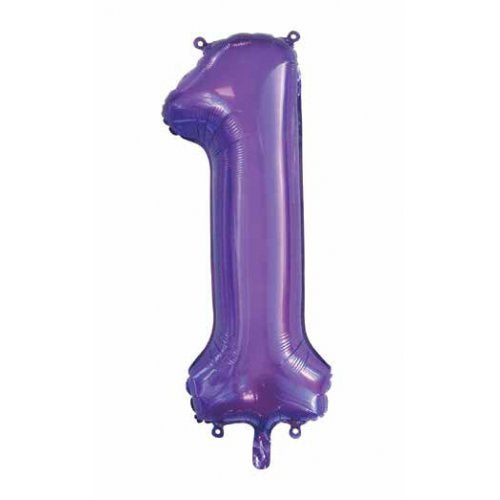 34inch Decrotex Foil Balloon Number Purple #1 Foil Balloon