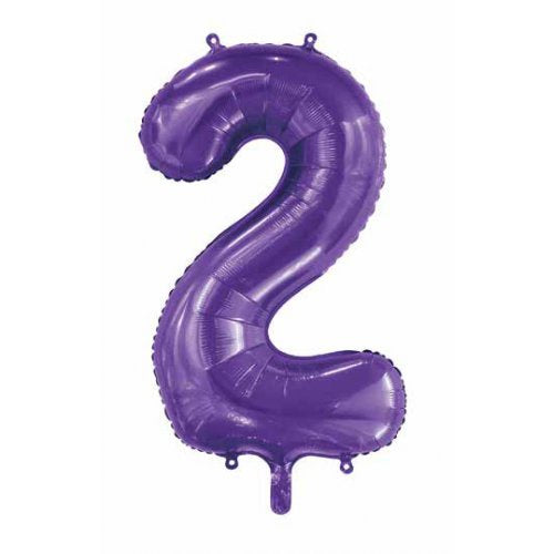 34inch Decrotex Foil Balloon Number Purple #2 Foil Balloon