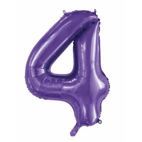 34inch Decrotex Foil Balloon Number Purple #4 Foil Balloon