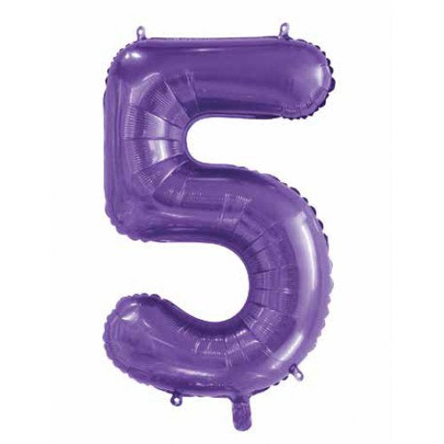 34inch Decrotex Foil Balloon Number Purple #5 Foil Balloon