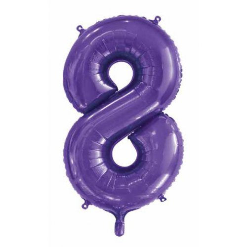34inch Decrotex Foil Balloon Number Purple #8 Foil Balloon