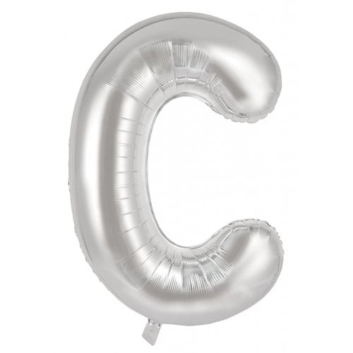 34inch Decrotex Foil Balloon Alphabet Silver #C Shaped P1