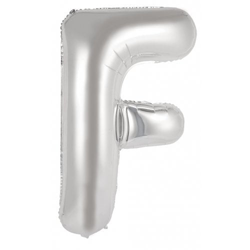 34inch Decrotex Foil Balloon Alphabet Silver #F Shaped P1
