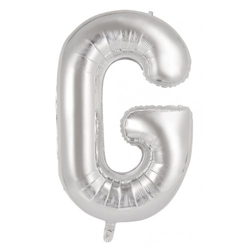 34inch Decrotex Foil Balloon Alphabet Silver #G Shaped P1