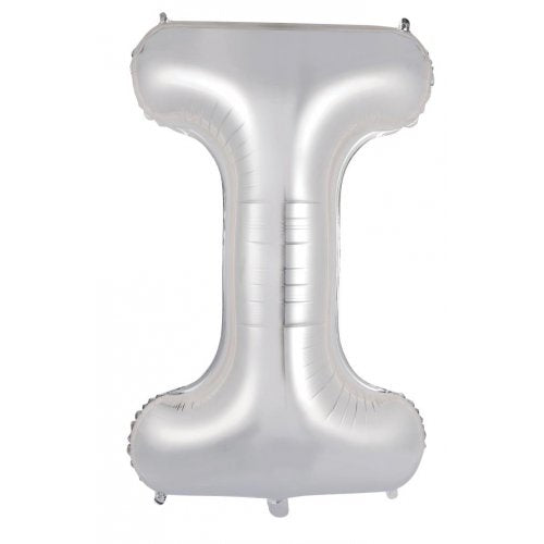 34inch Decrotex Foil Balloon Alphabet Silver #I Shaped P1