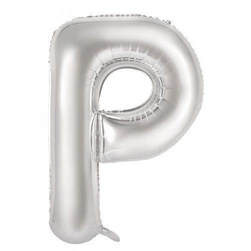 34inch Decrotex Foil Balloon Alphabet Silver #P Shaped P1