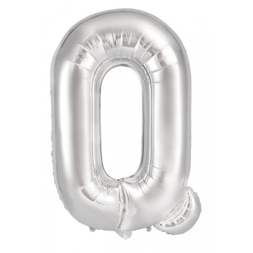 34inch Decrotex Foil Balloon Alphabet Silver #Q Shaped P1