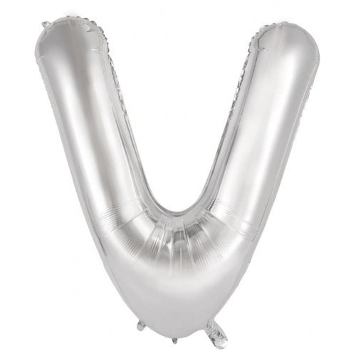 34inch Decrotex Foil Balloon Alphabet Silver #V Shaped P1